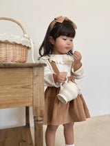 Corduroy suspender cancan skirt