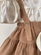 Corduroy suspender cancan skirt