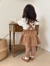 Corduroy suspender cancan skirt