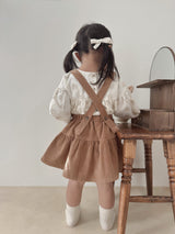 Corduroy suspender cancan skirt