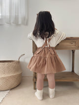 Corduroy suspender cancan skirt