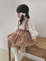 Corduroy suspender cancan skirt