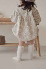 Flower shirring rompers