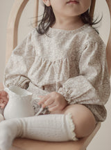 Flower shirring rompers