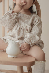 Flower shirring rompers