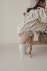 Flower shirring rompers