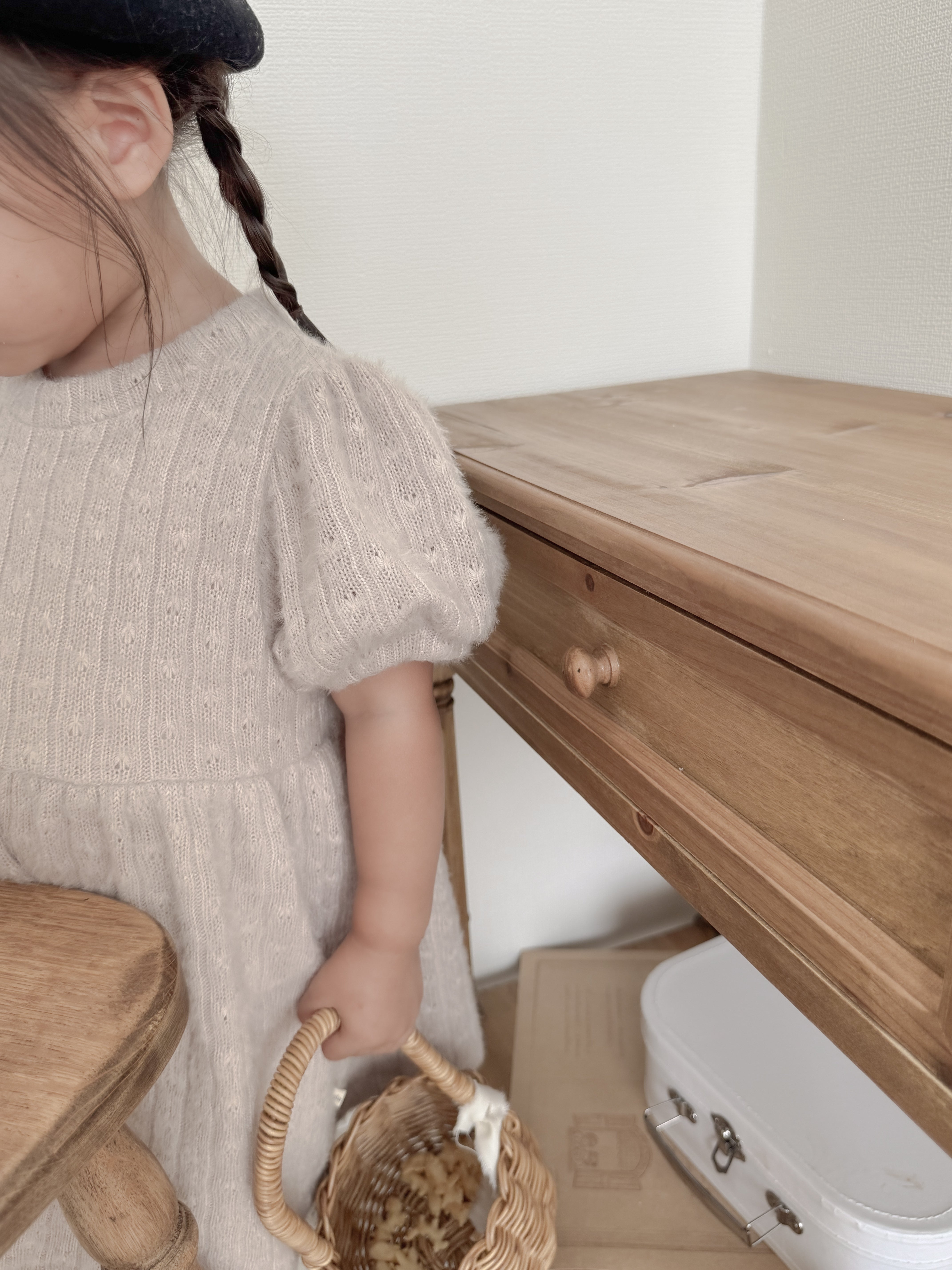Soft puff knit one-piece