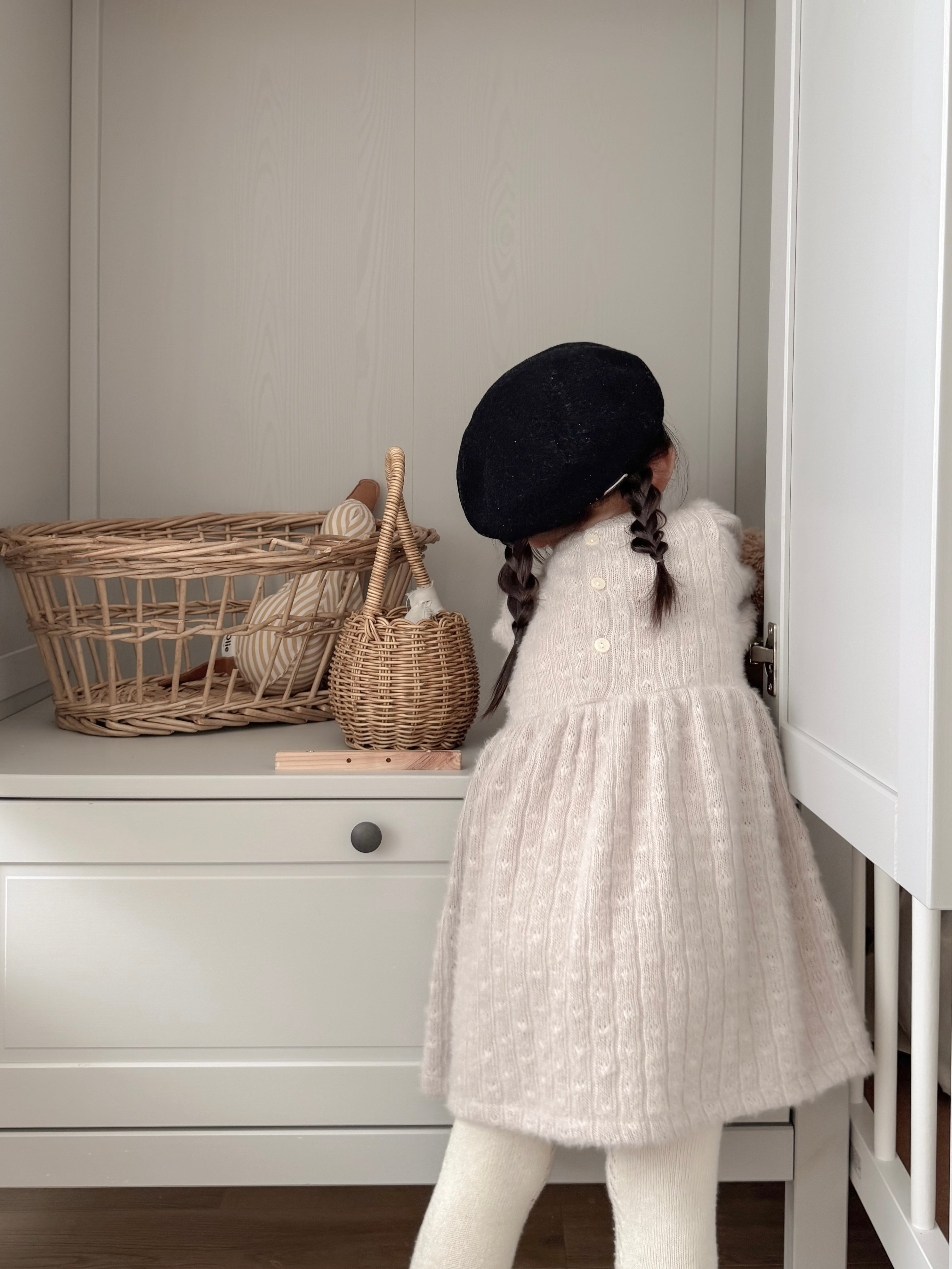 Soft puff knit one-piece