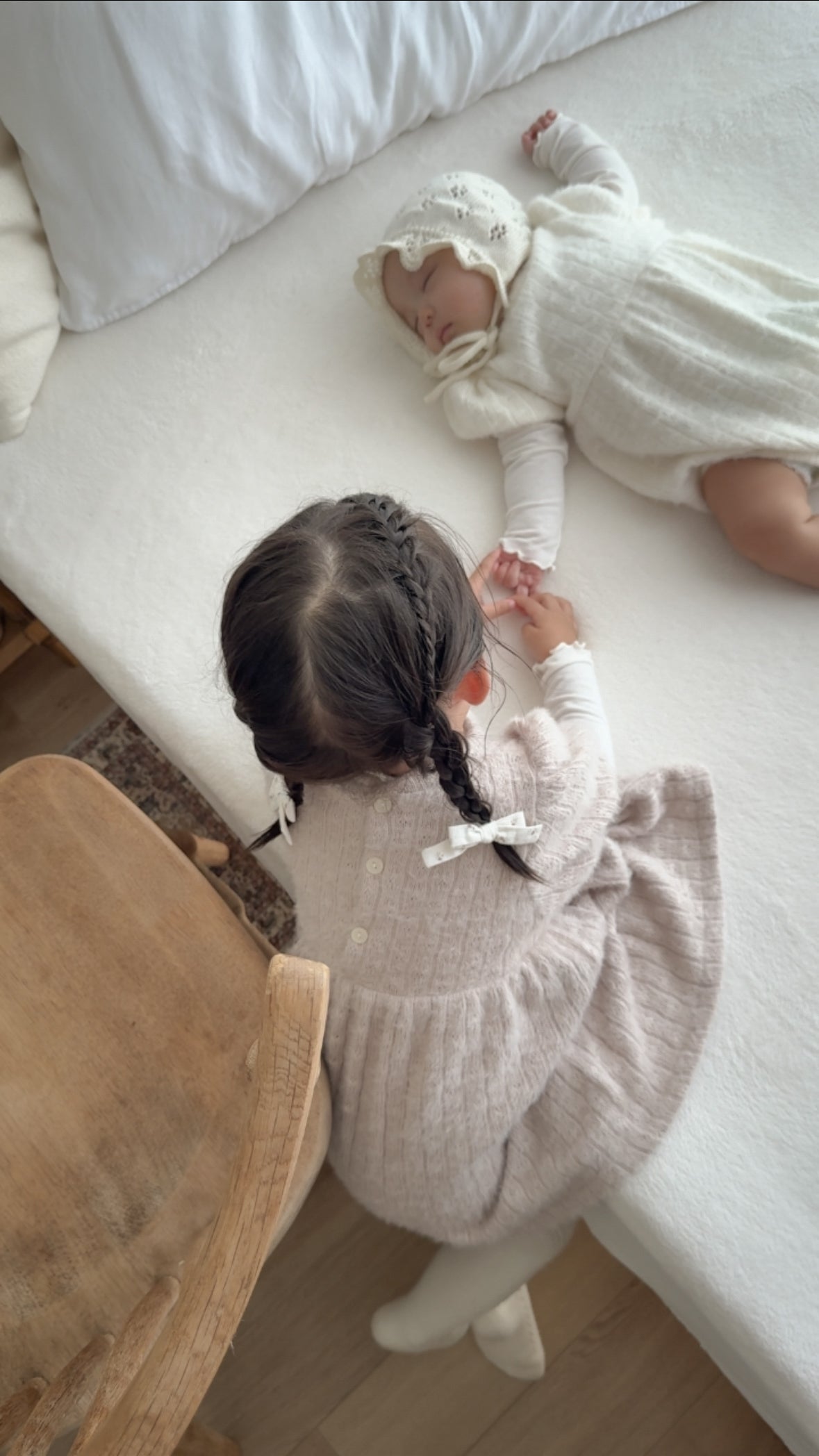 Soft puff knit rompers