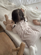 Soft puff knit rompers
