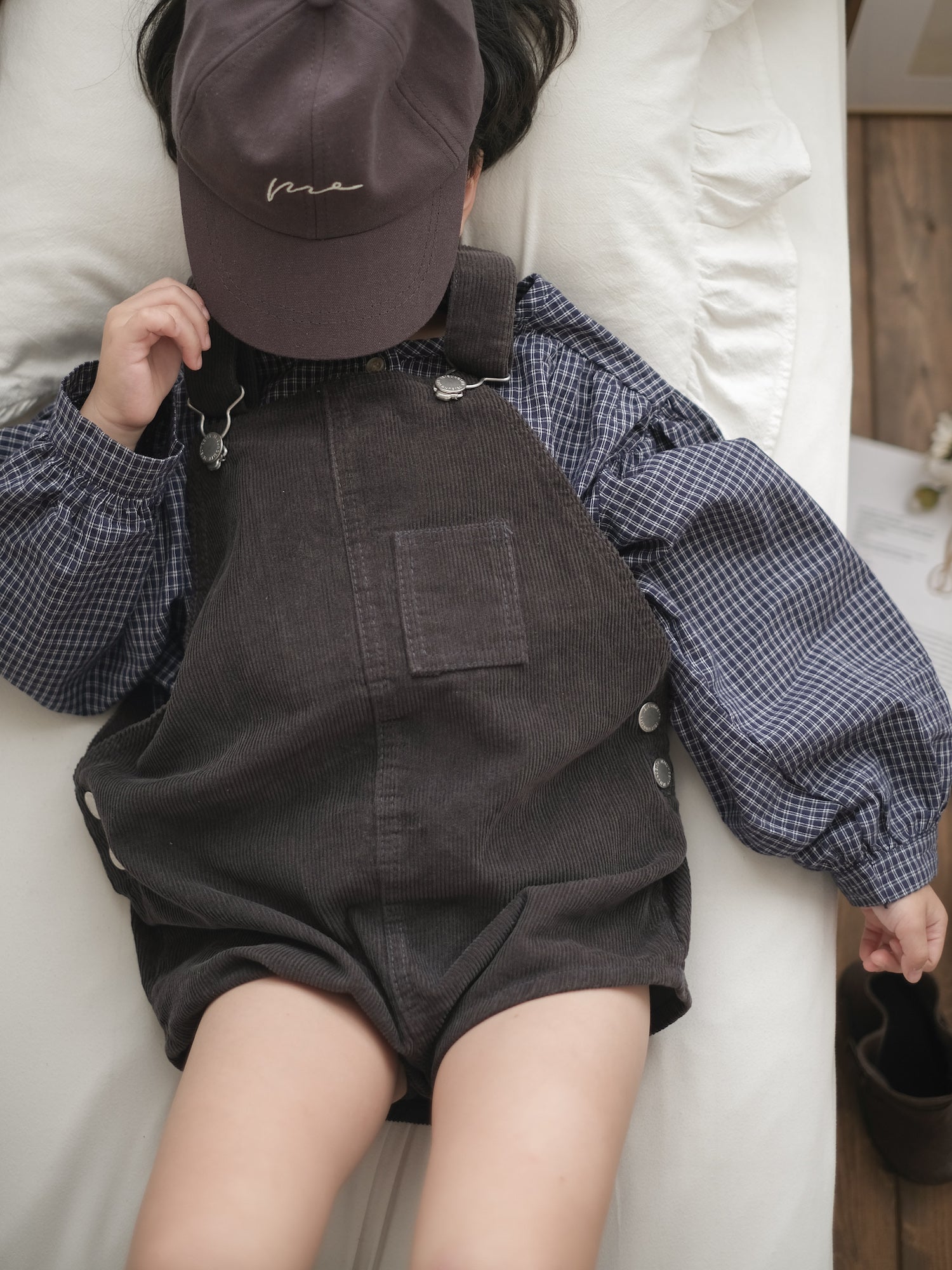 Corduroy berry short overall (normal)