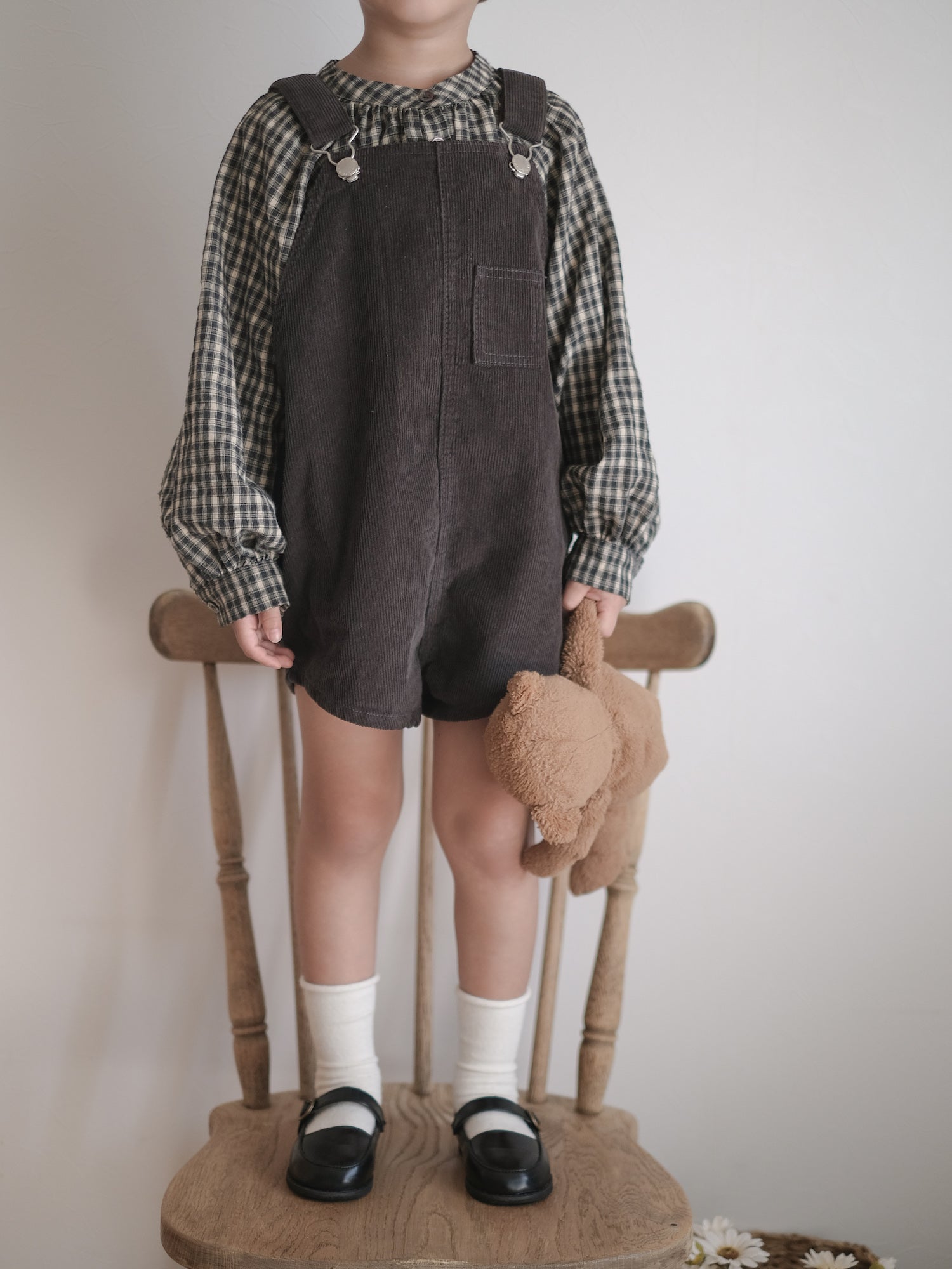 Corduroy berry short overall (normal)