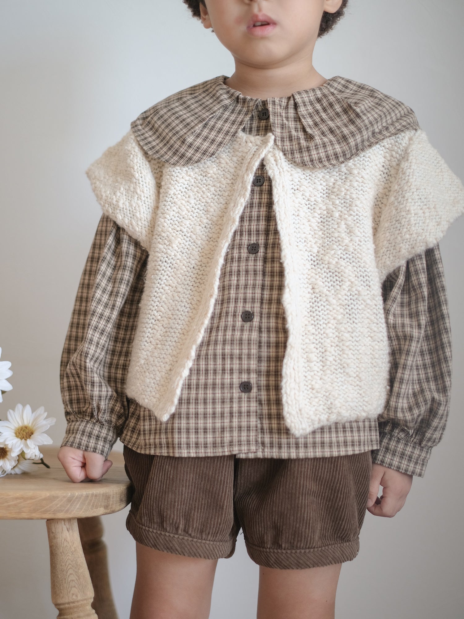 Popcorn knit vest