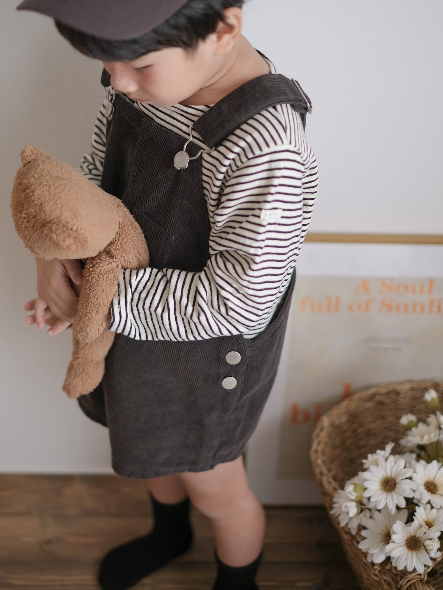 Corduroy berry short overall (normal)