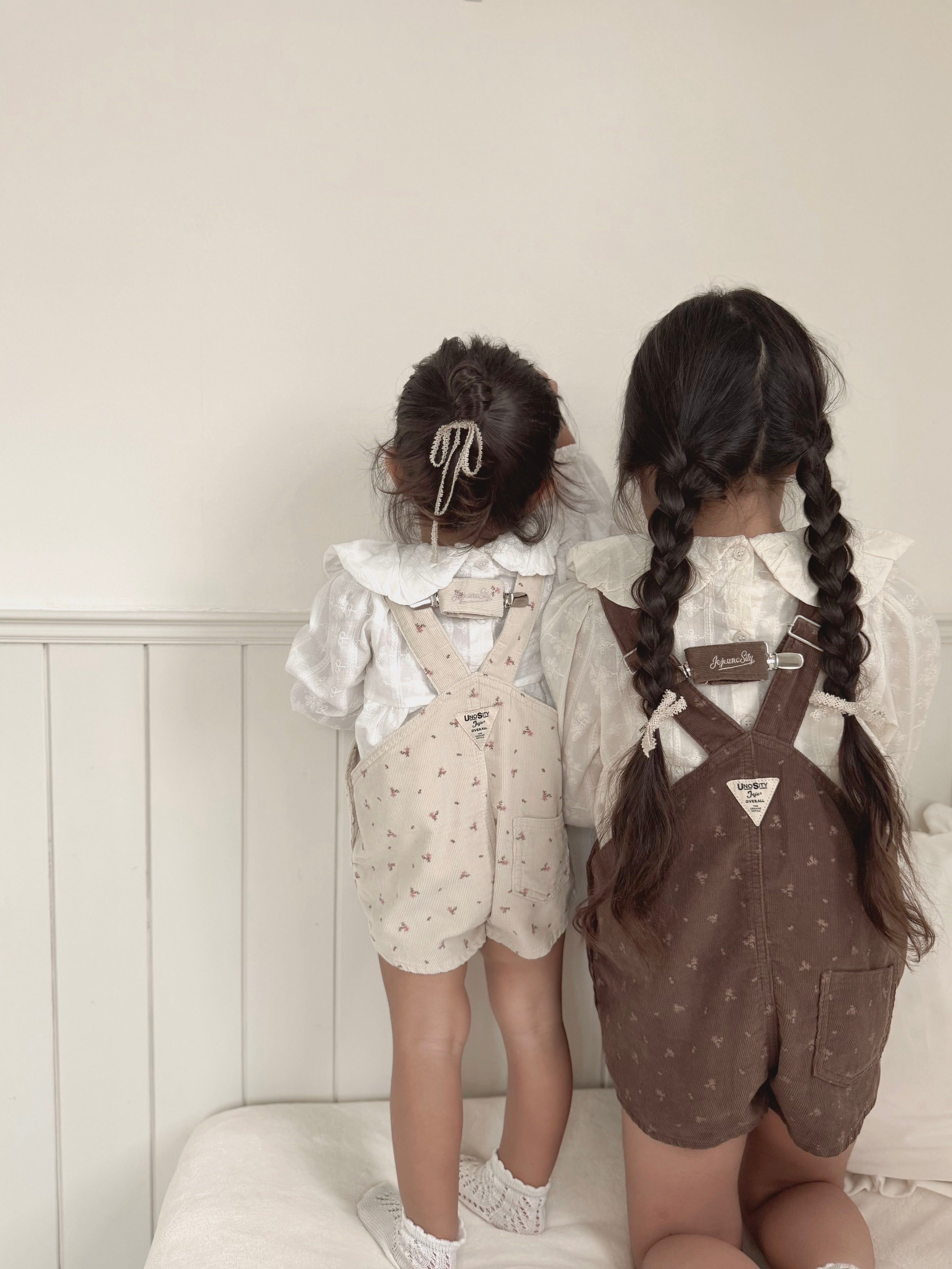 Corduroy berry short overall (flower)