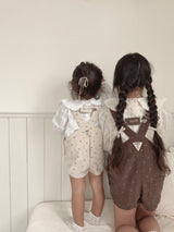 Corduroy berry short overall (flower)
