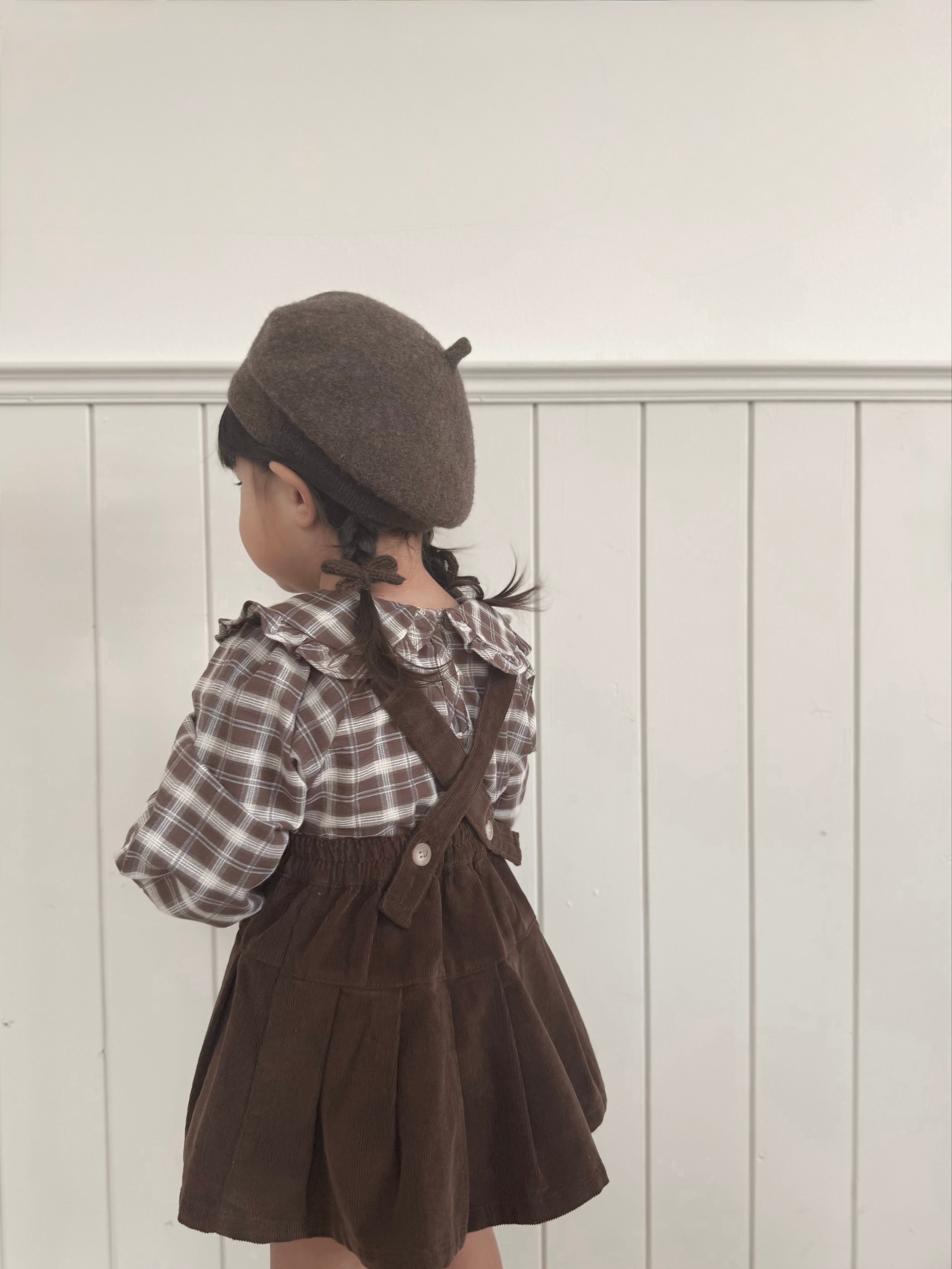Pleats suspender skirt