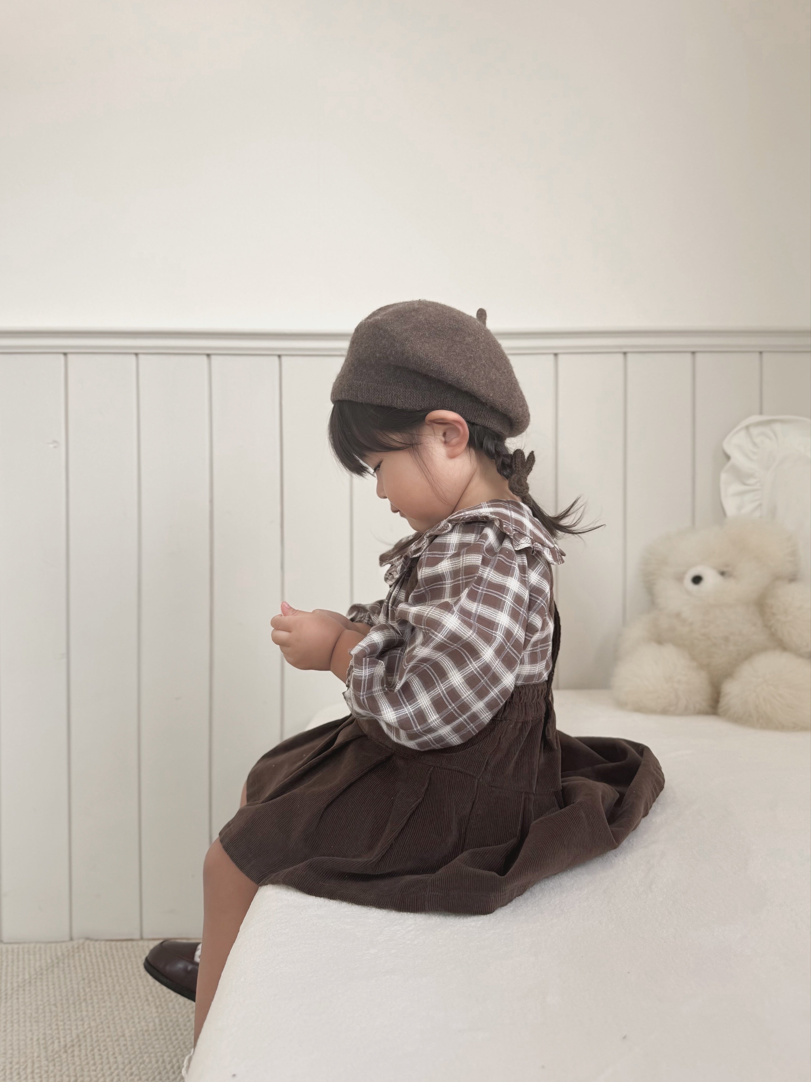 Pleats suspender skirt