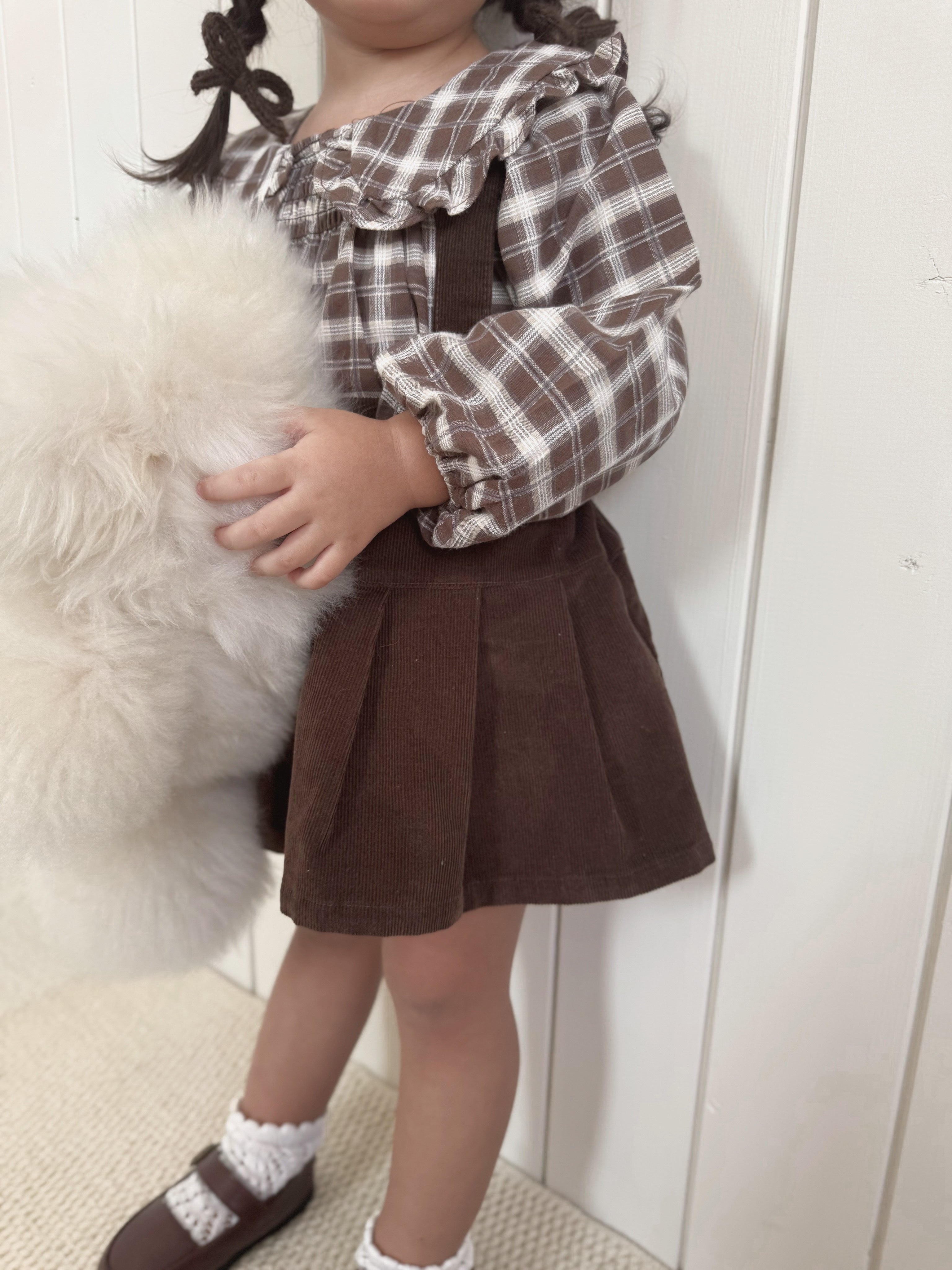 Pleats suspender skirt