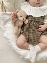 Check suspender rompers