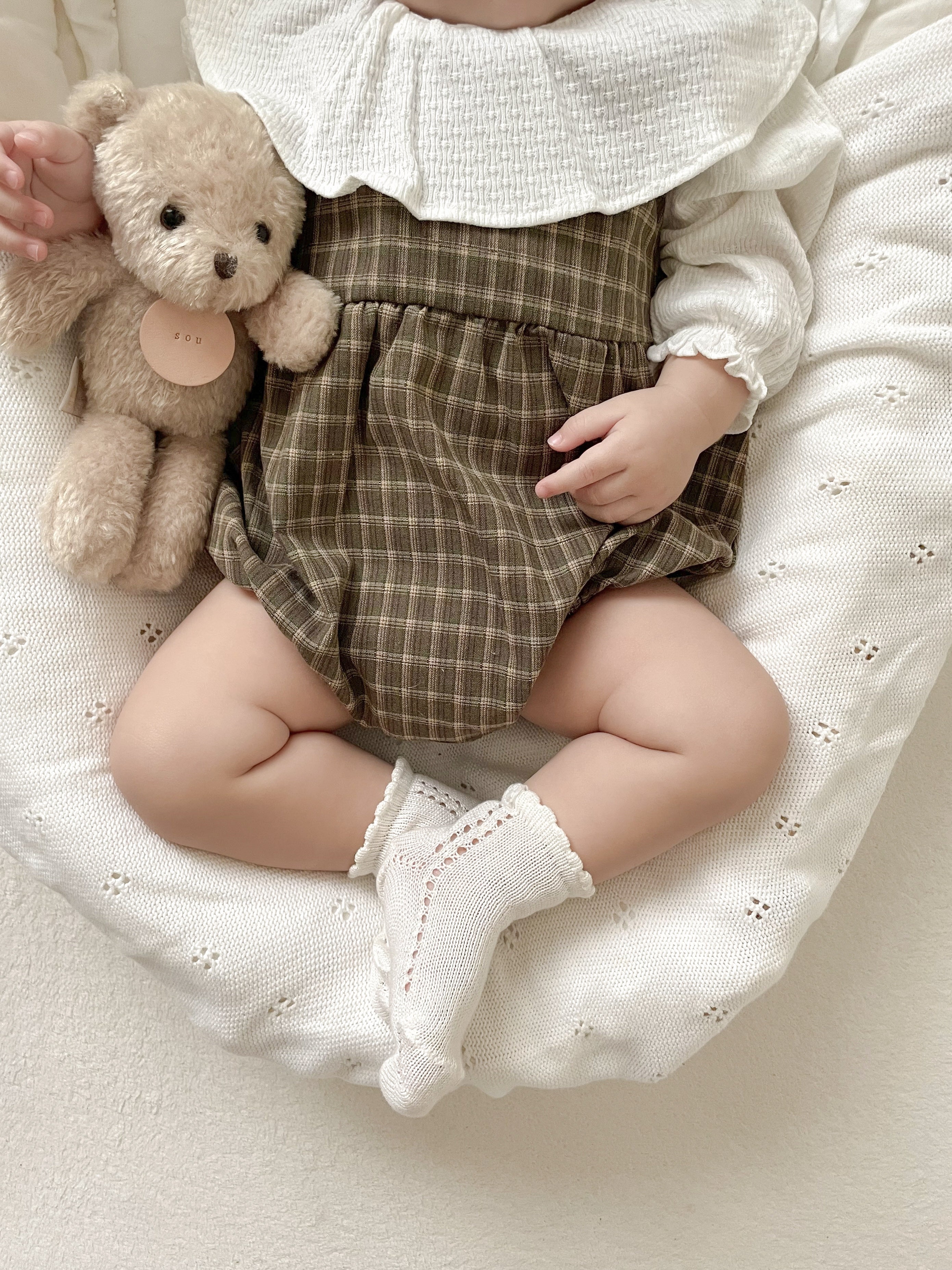 Check suspender rompers