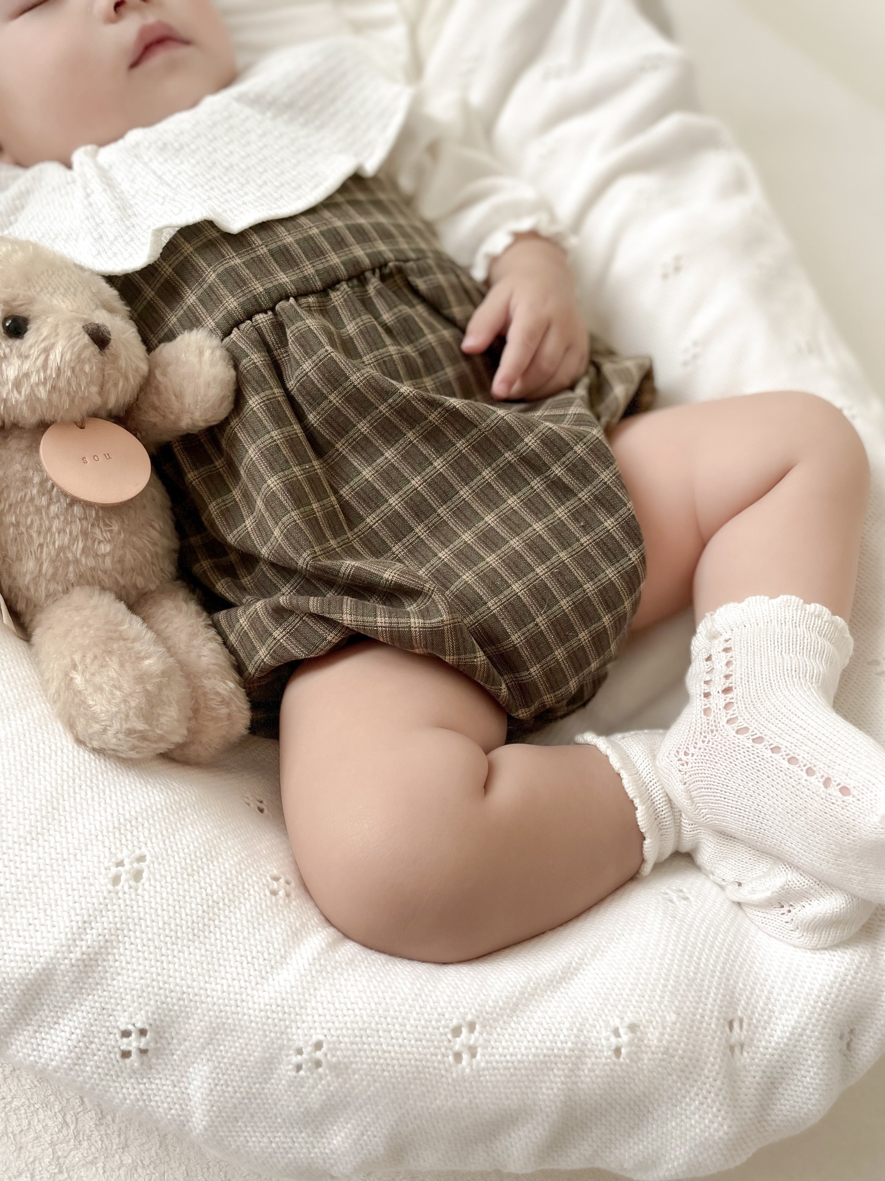Check suspender rompers