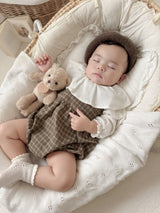 Check suspender rompers