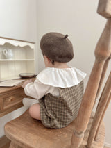 Check suspender rompers
