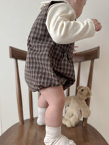 Check suspender rompers