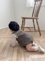 Check suspender rompers