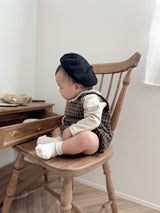 Check suspender rompers