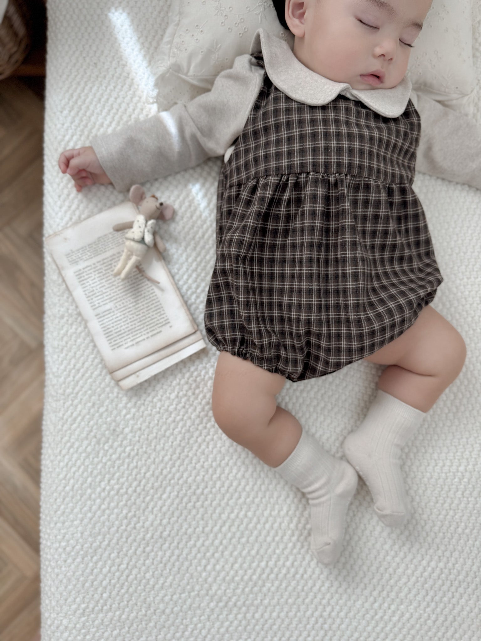 Check suspender rompers