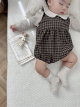 Check suspender rompers