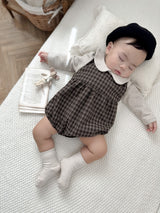 Check suspender rompers