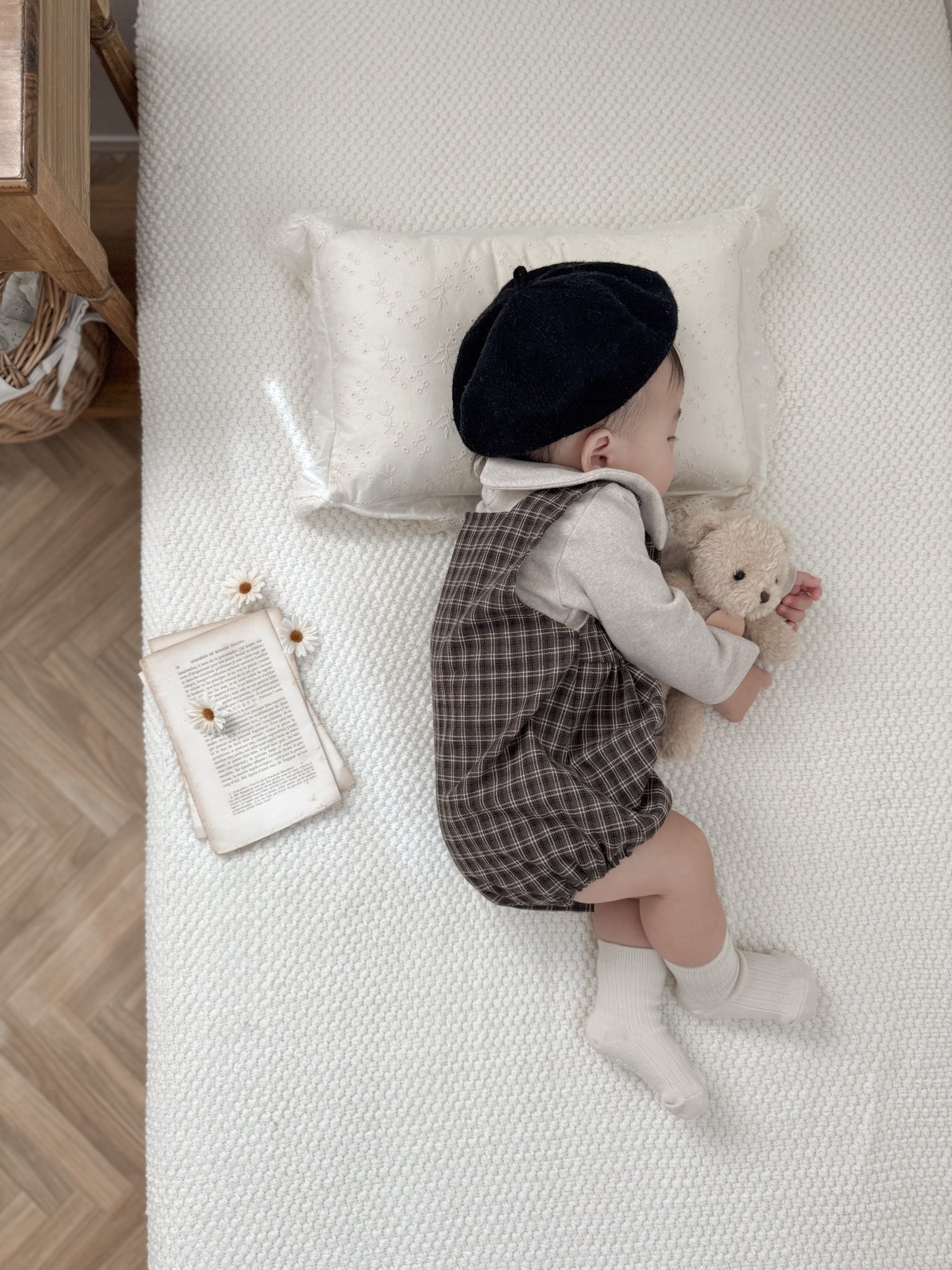 Check suspender rompers