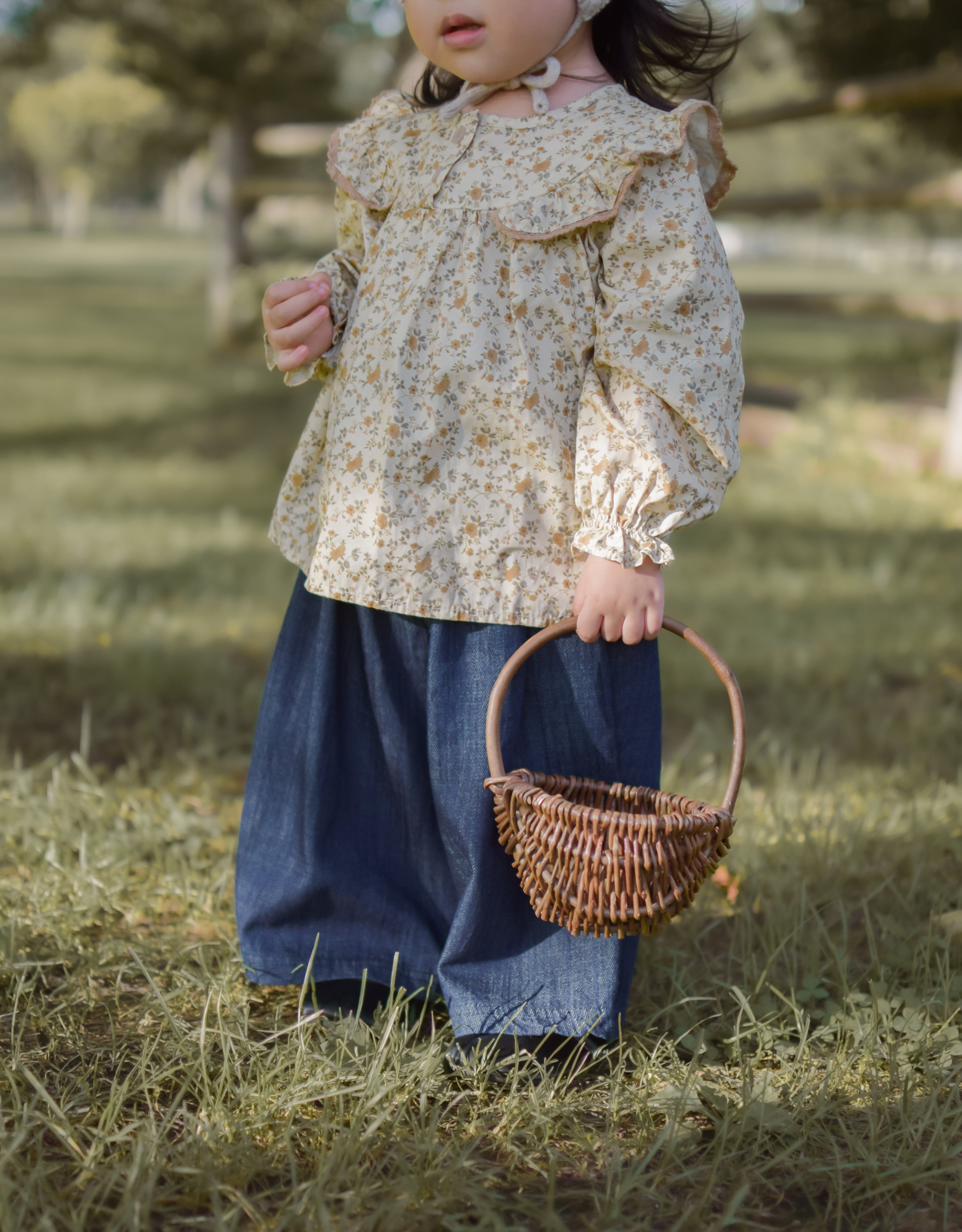 Wing shirring blouse