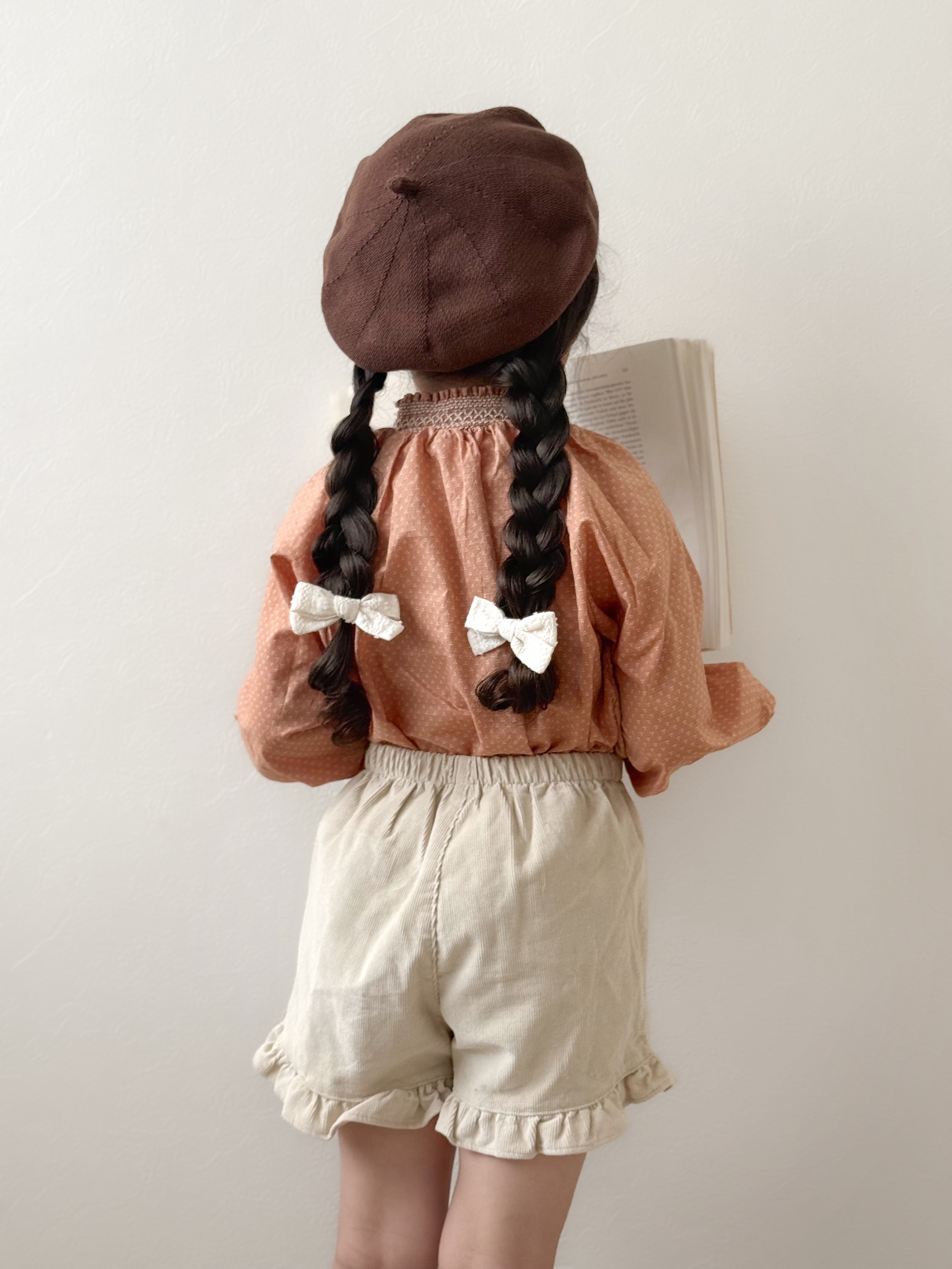 Corduroy frill pants