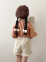 Corduroy frill pants