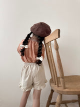 Corduroy frill pants