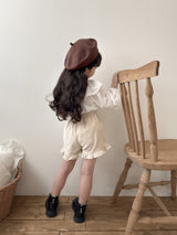Corduroy frill pants