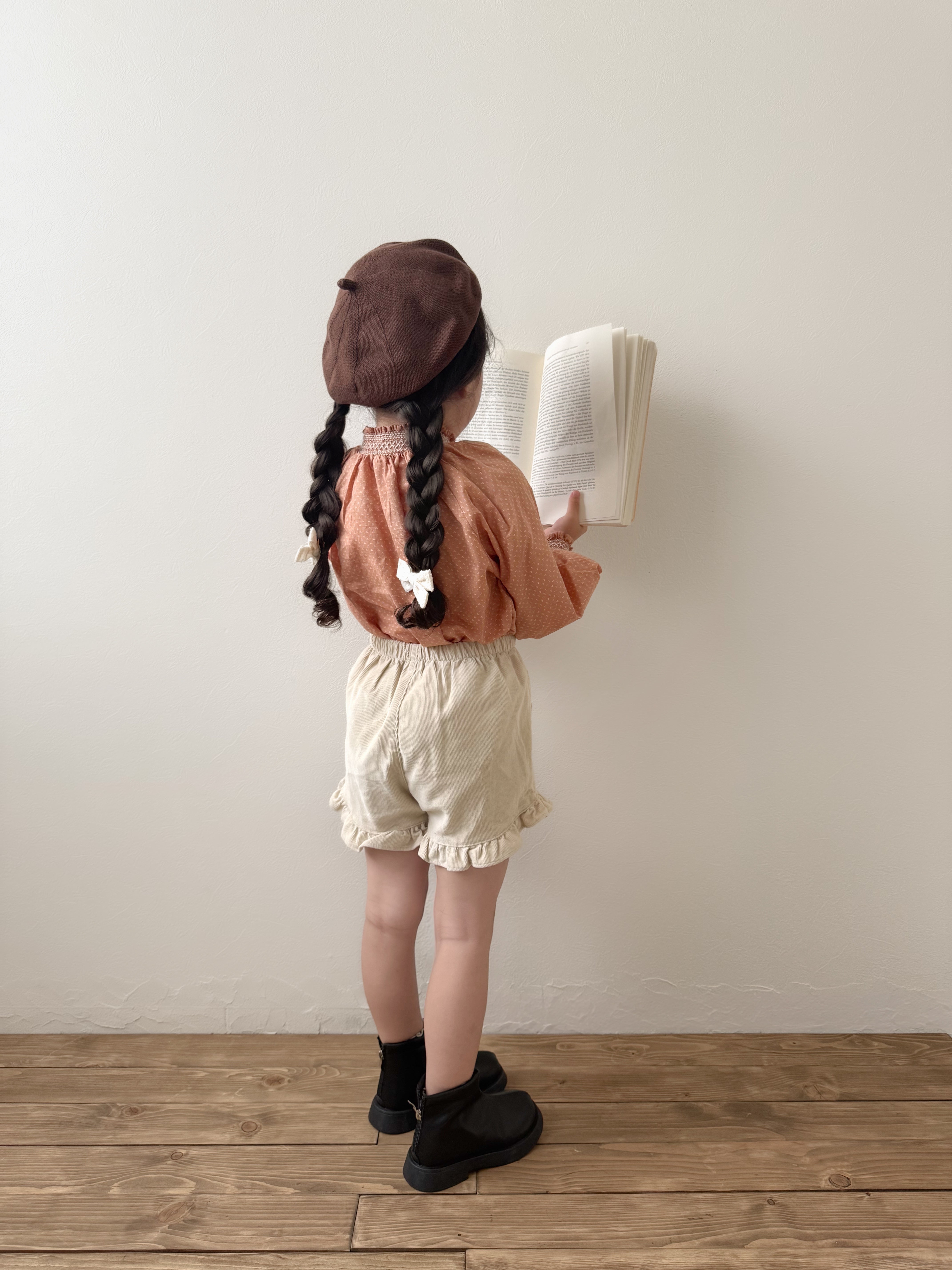 Corduroy frill pants