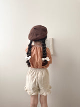 Corduroy frill pants