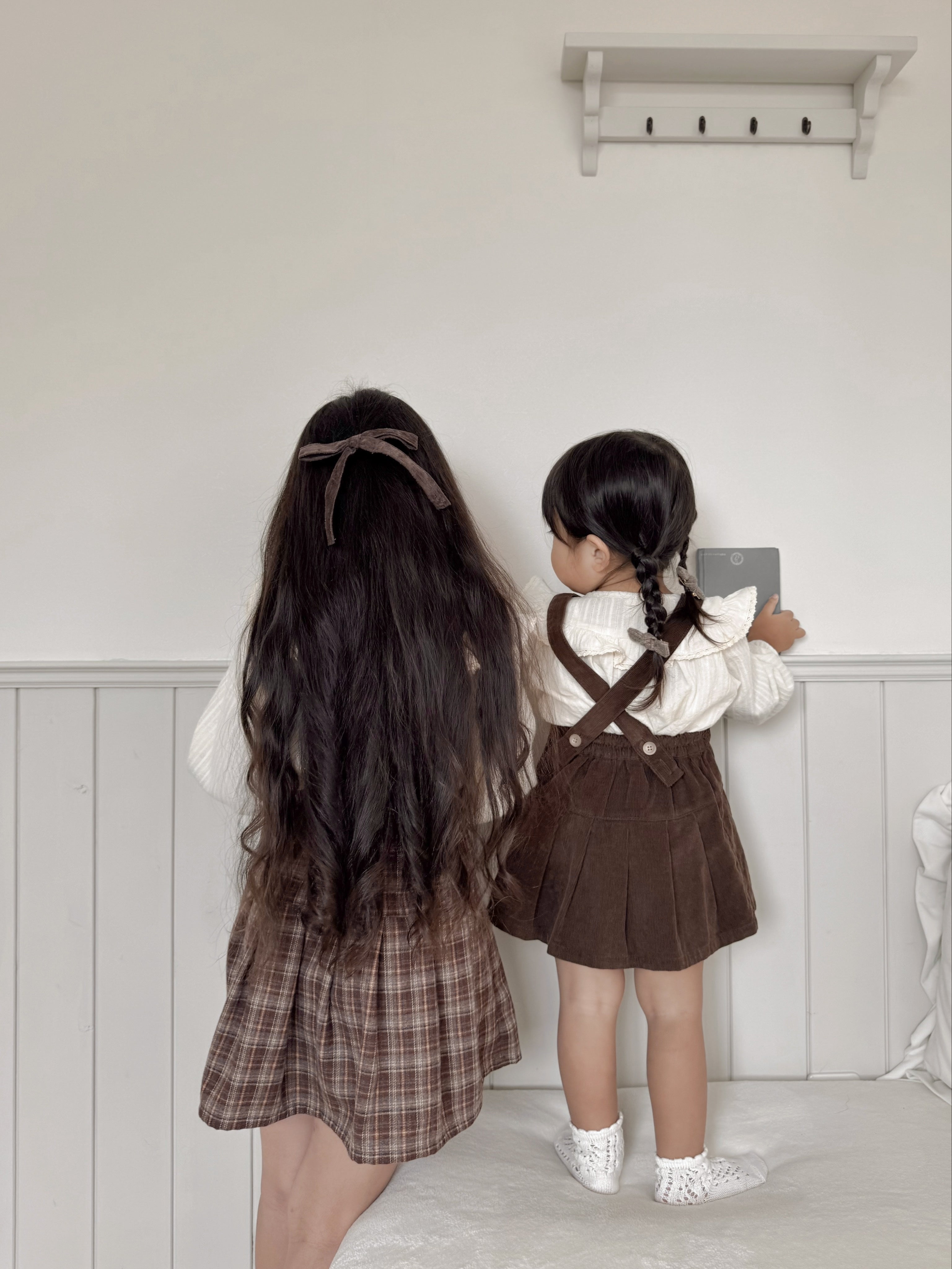 Pleats suspender skirt