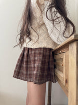 Pleats suspender skirt