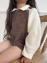 Corduroy berry short overall (flower)