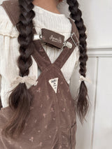 Corduroy berry short overall (flower)