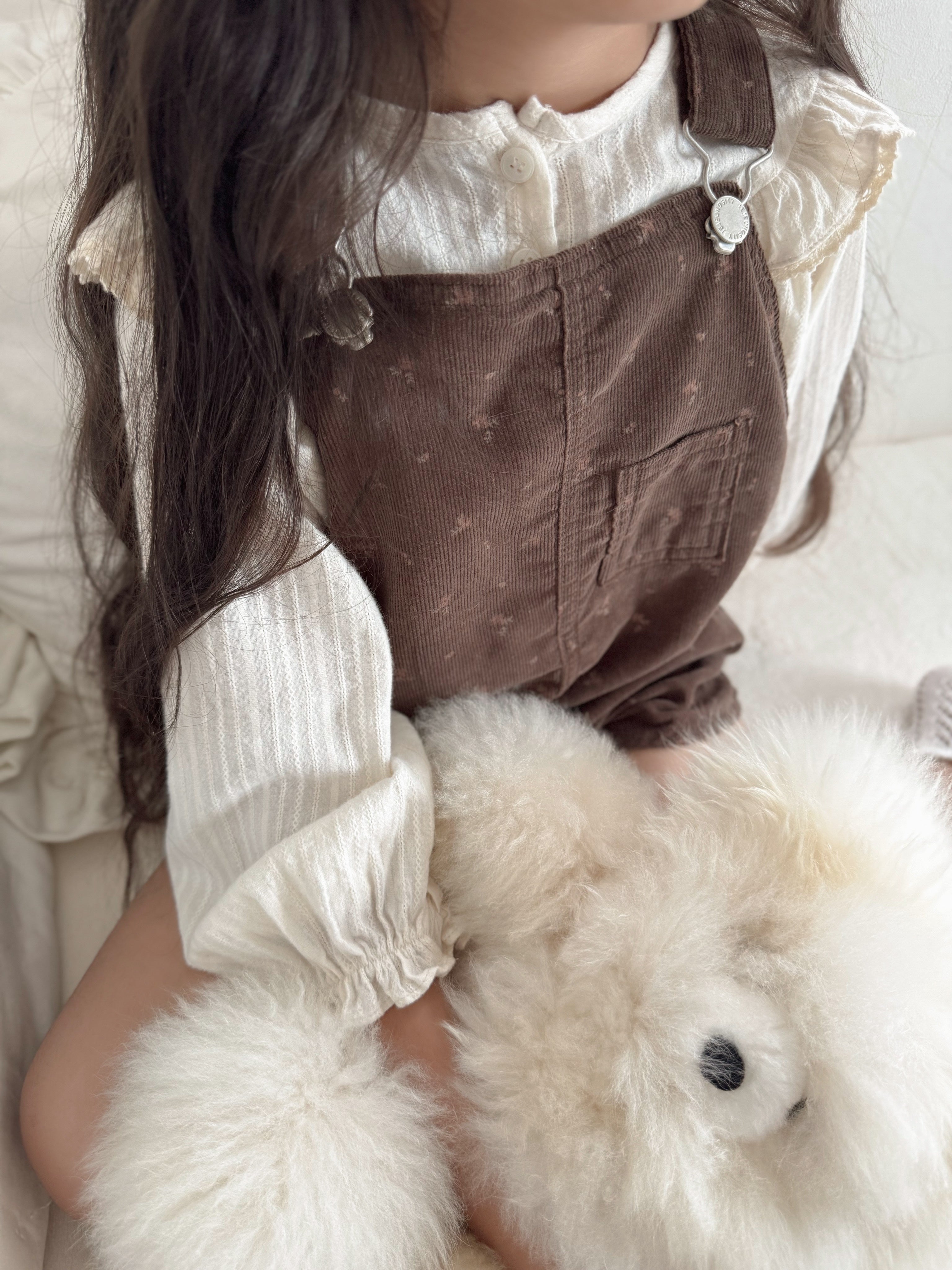 Corduroy berry short overall (flower)