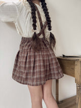 Pleats suspender skirt