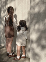 Corduroy berry short overall (flower)