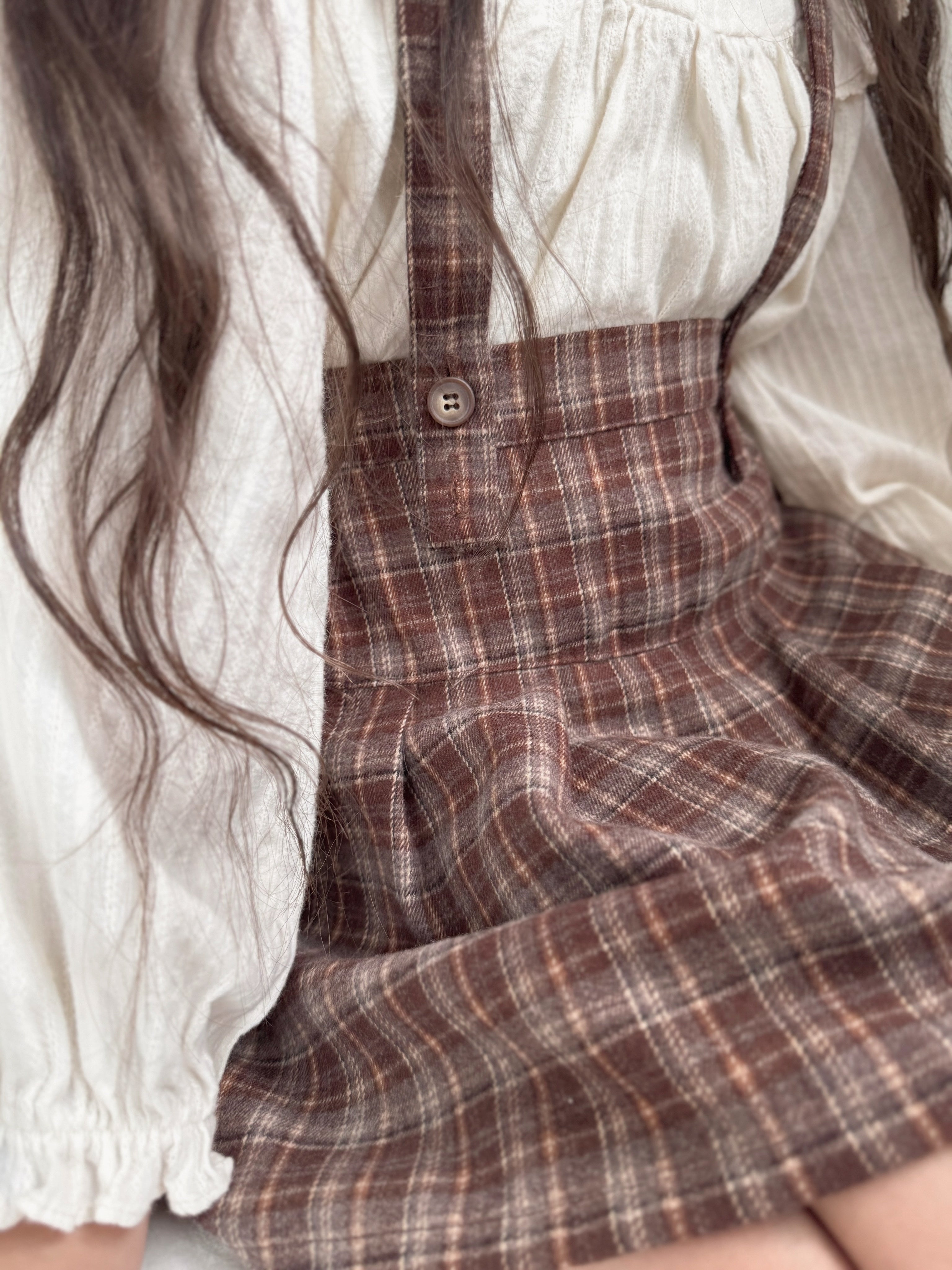 Pleats suspender skirt